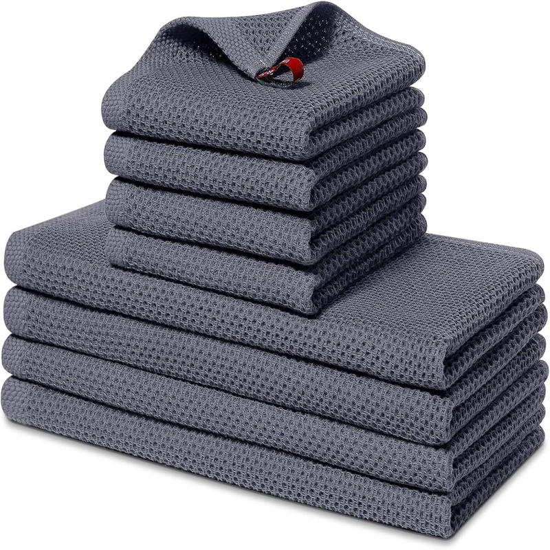 Cotton Kitchen Dish Towels Set– 4 Pack 12x12 Inch & 4 Pack 13x28 Inch Kitchen To