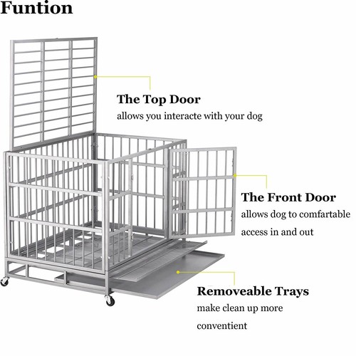 42 Heavy Duty Dog Cage Crate Kennel Metal Pet Playpen Portable