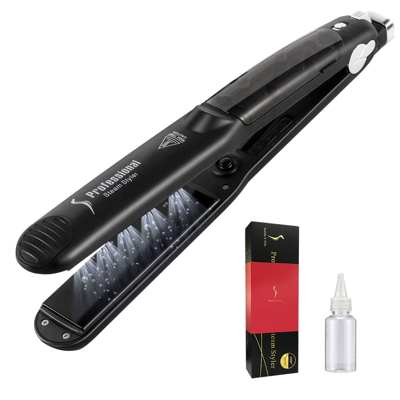 Steam Straightener for Hair, Professional Steam Flat Iron Salon Cera...