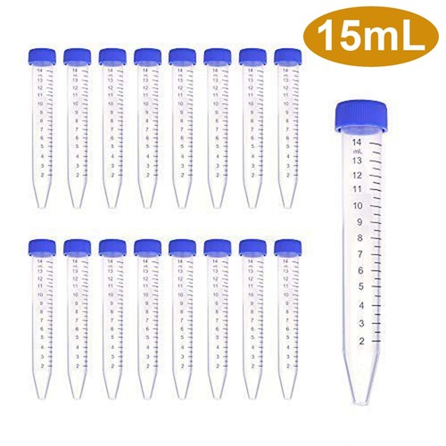 2000pcs Lab 15mL Conical Centrifuge Tubes Polypropylene Screw Caps EO Sterilized