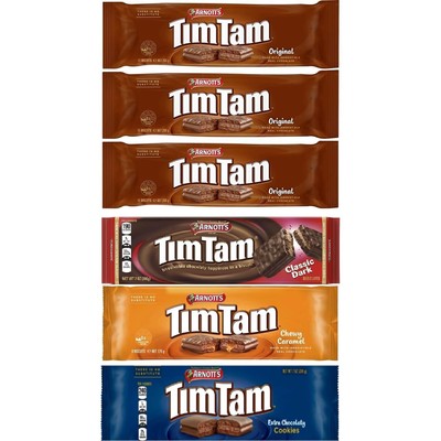 Tim Tam Chocolate Biscuits Variety Pack, Original, Chewy Caramel, Classic Dark