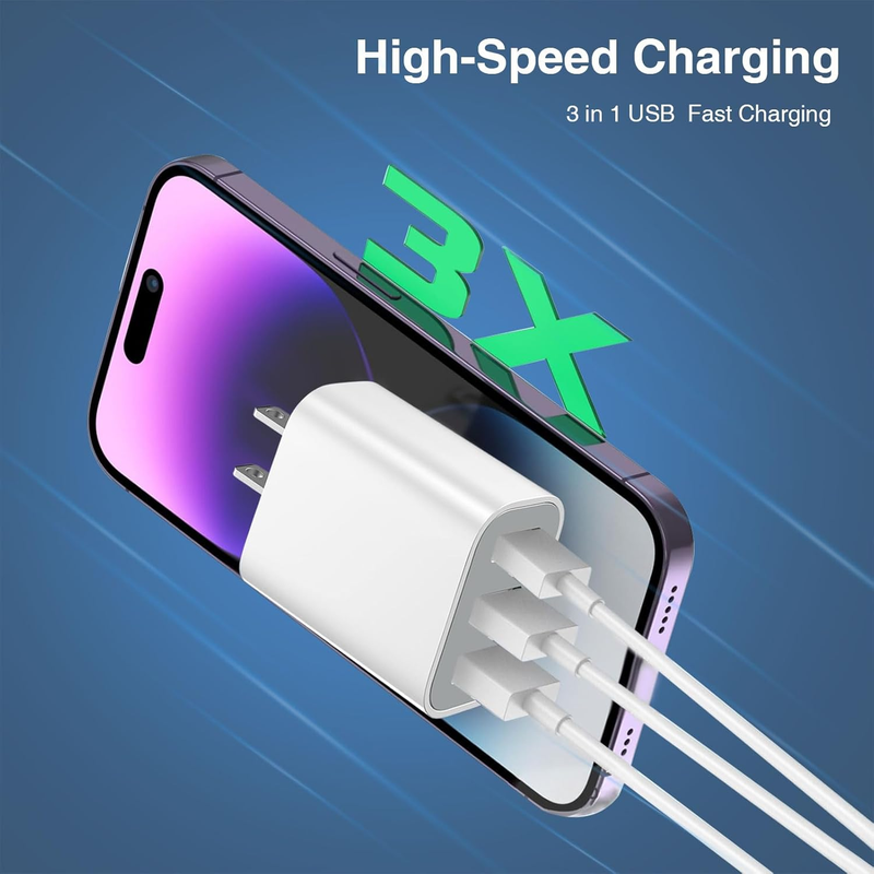 USB Charger Block, Wall Plug in USB Charging Blocks, Fast Charging Multiport Wal