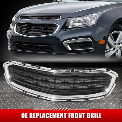 Для 15-16 Chevy Cruze Limited в стиле OE Хромированный корпус, Черная вставка в нижней части решетки радиатора