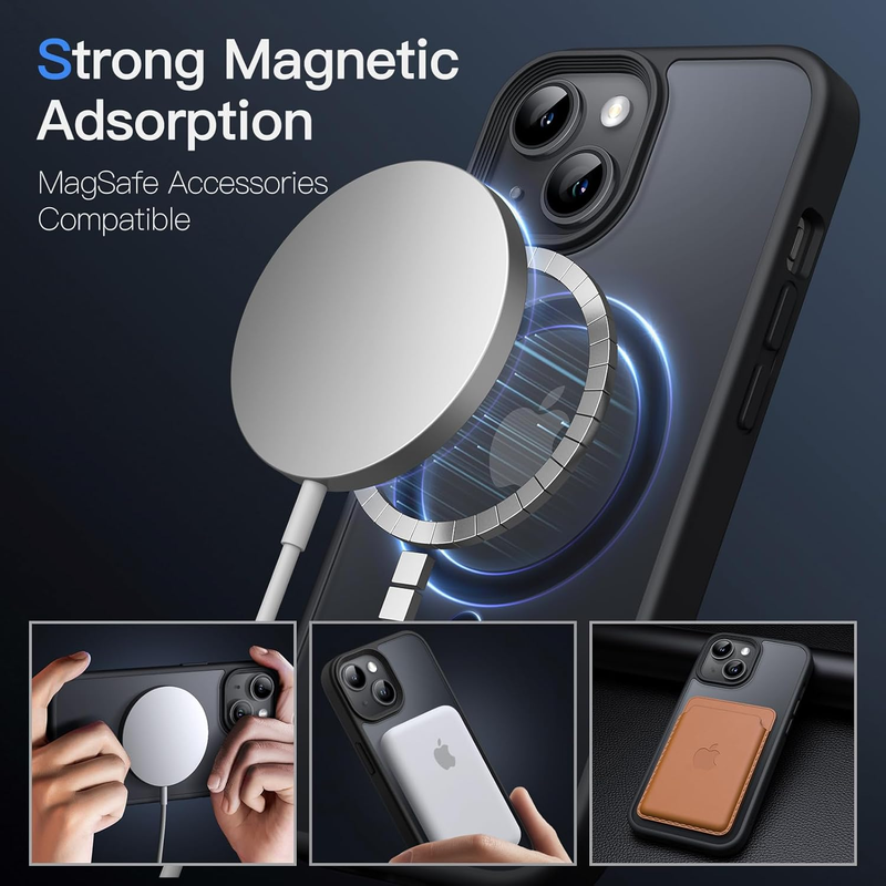 Magnetic Case for iPhone 15 Plus 6.7-Inch Compatible with MagSafe, Translucent M