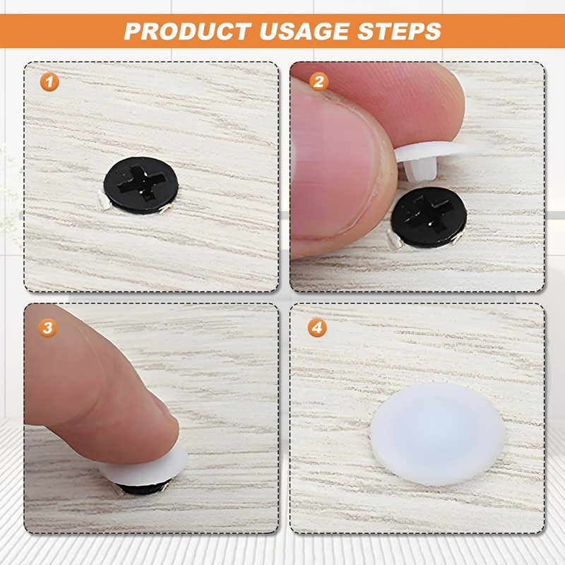 Screw Caps Covers 12mm, 200pcs Plastic Screw Caps Covers White for Screws Head C