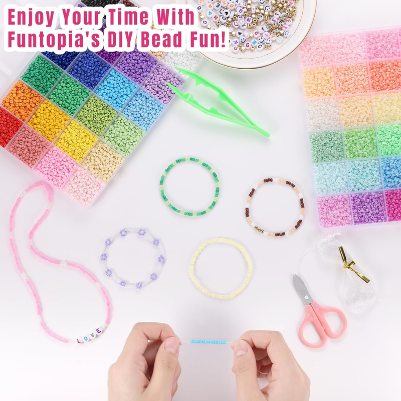 34000pcs+ 120 Colors 3mm Beads, Small Seed Beads for Making Jewellery, Friendshi