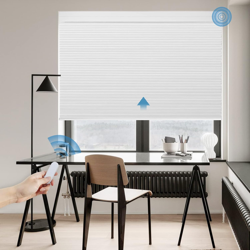 Motorized Cellular Shade with Remote,Motorized Blinds 100% Blackout Cordless Sma