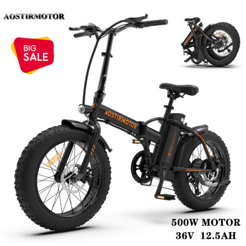 20" 500w 36v Fat Tire Electric Folding Bike Bicycle For Adul