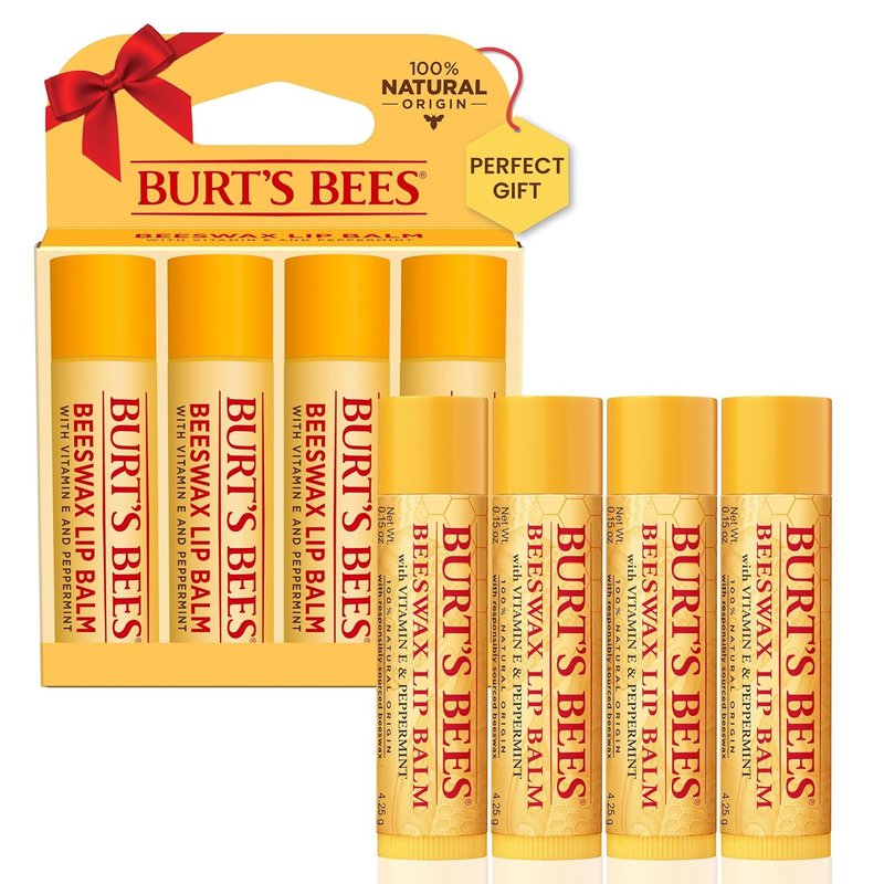 Orginal Burt's Bees Lip Balm Stocking Stuffers, Moisturizing Lip Care Christmas
