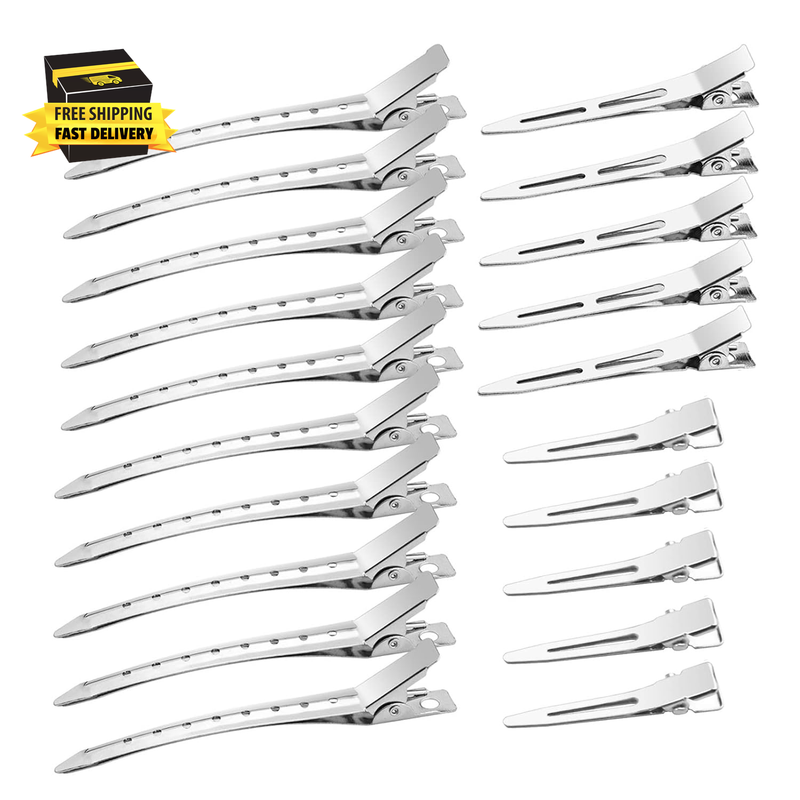 40Pcs Metal Duck Billed Hair Clips for Styling Sectioning,Silver for Women Long Hair, Alligator Curl Clips for Hair Roller,Salon,Bows DIY with Case ⭐️⭐️⭐️⭐️⭐️