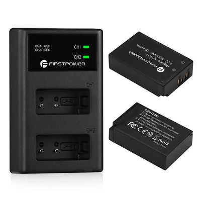 2-Pack LP-E17 Battery and Dual USB Charger Compatible with Canon EOS RP, Rebe...