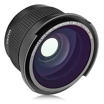 Opteka .35x Wide Angle Fisheye Lens for Sony Handycam FDR-AX53 FDR-AX43