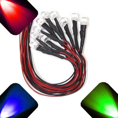 100 x Pre Wired 12v 10mm RGB Slow Change LEDs Prewired 12 volt LED 11v 13v 14v 1