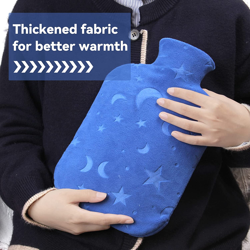 Hot Water Bottle with Soft Cover 2L Hot Water Bag with Cover Blue