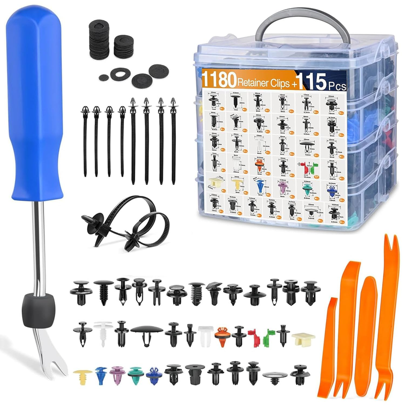 1295Pcs Car Push Retainer Clips & Auto Fasteners Assortment,Body Clips Fasteners