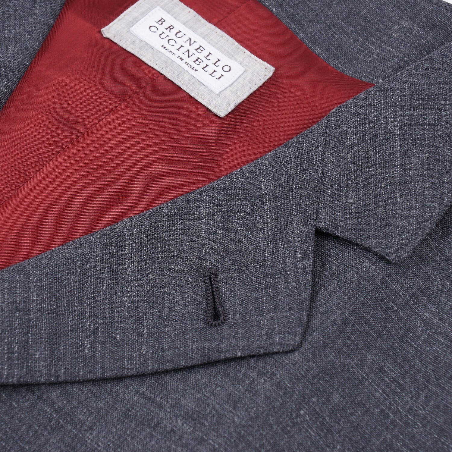 Pre-owned Brunello Cucinelli Slim-fit Gray Wool And Linen Waistcoat Vest 40 (eu 50)