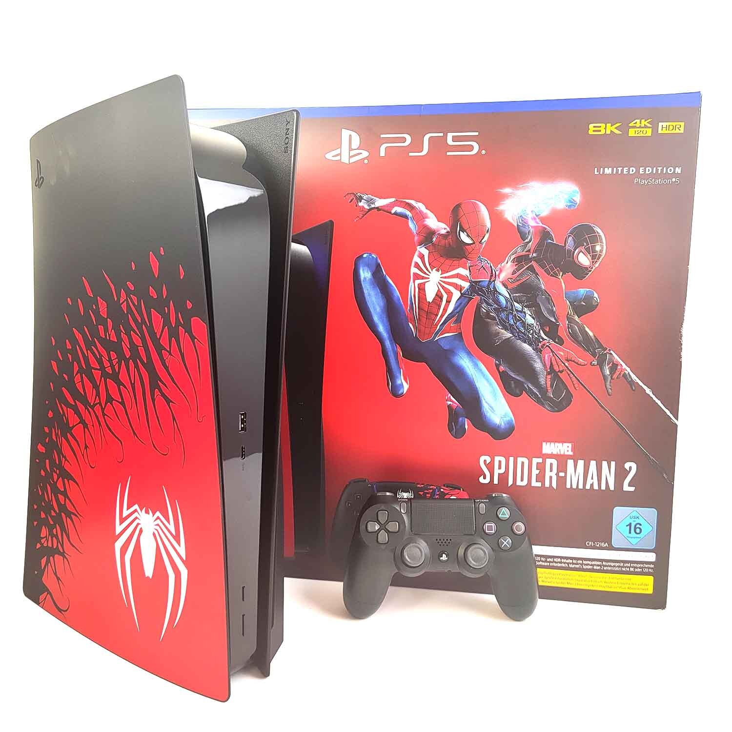Sony PS5 Disc Konsole - Spider-Man 2 Limited Edition + Controller Zustand: gut