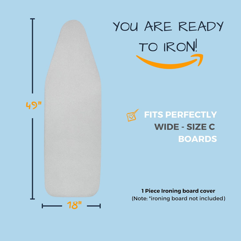 Ironing Board Cover - Extra Durable Heat Resistant (Ironing board NOT included)