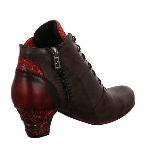 SIMEN SIMEN DAMEN STIEFELETTEN 3132A-9HA/9I0/195 BRAUN/ROT SCHWARZ 916078