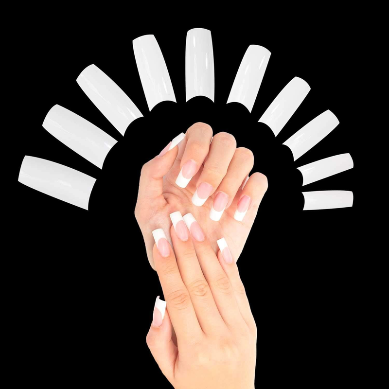 500-Piece Acrylic Half Cover Nail Tips for Professional Extensions