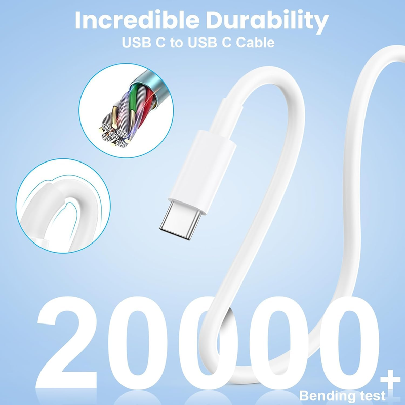 iPhone 16 15 Charger Fast Charging, 2-Pack 6ft Long USB C Charger Cable with 20W