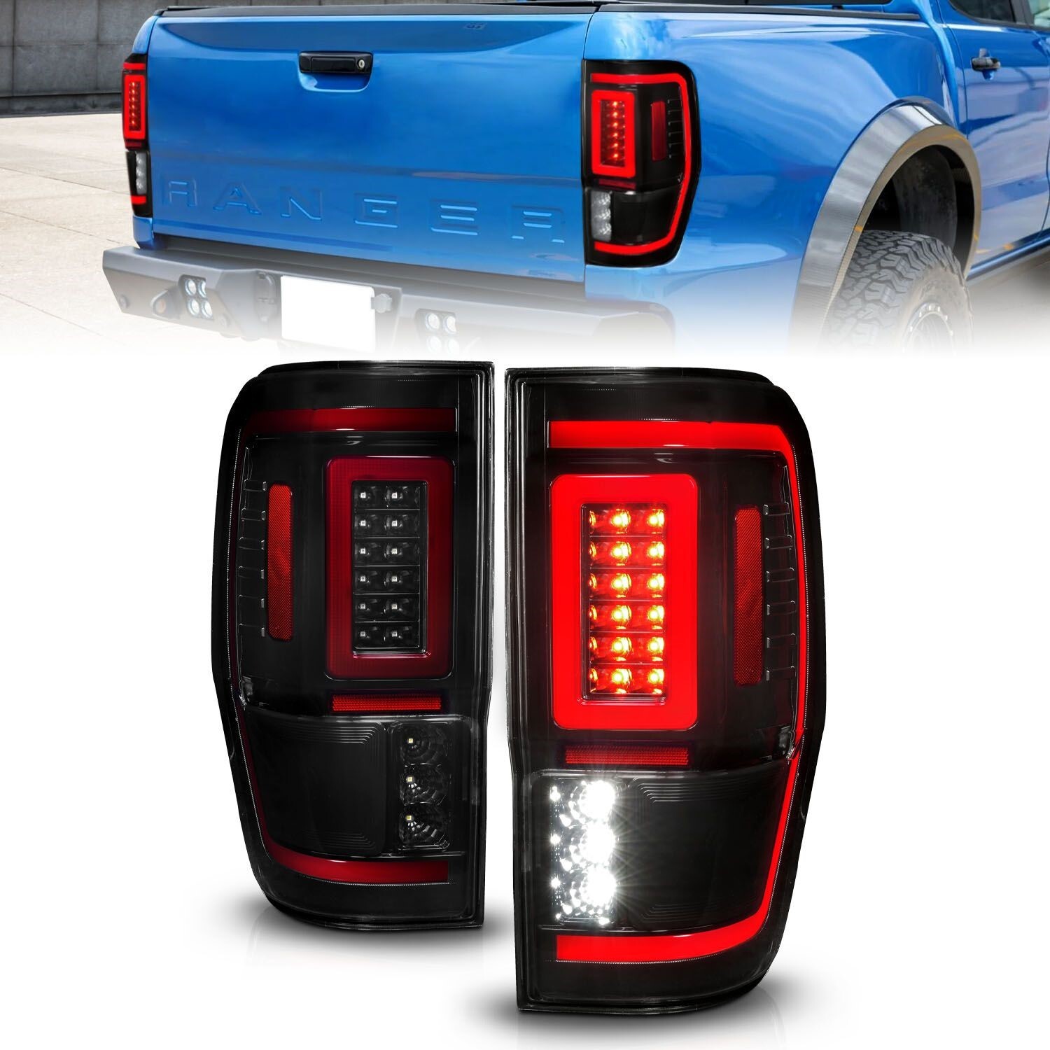 Anzo 311447 Blk Smoke Sequential LED Tail Lights For 2019
