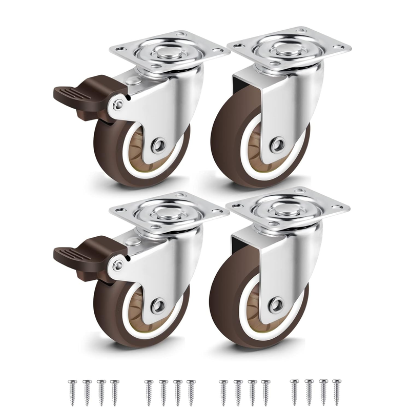 2 Inch Swivel Caster Wheels for Furniture Rubber Casters Set o...