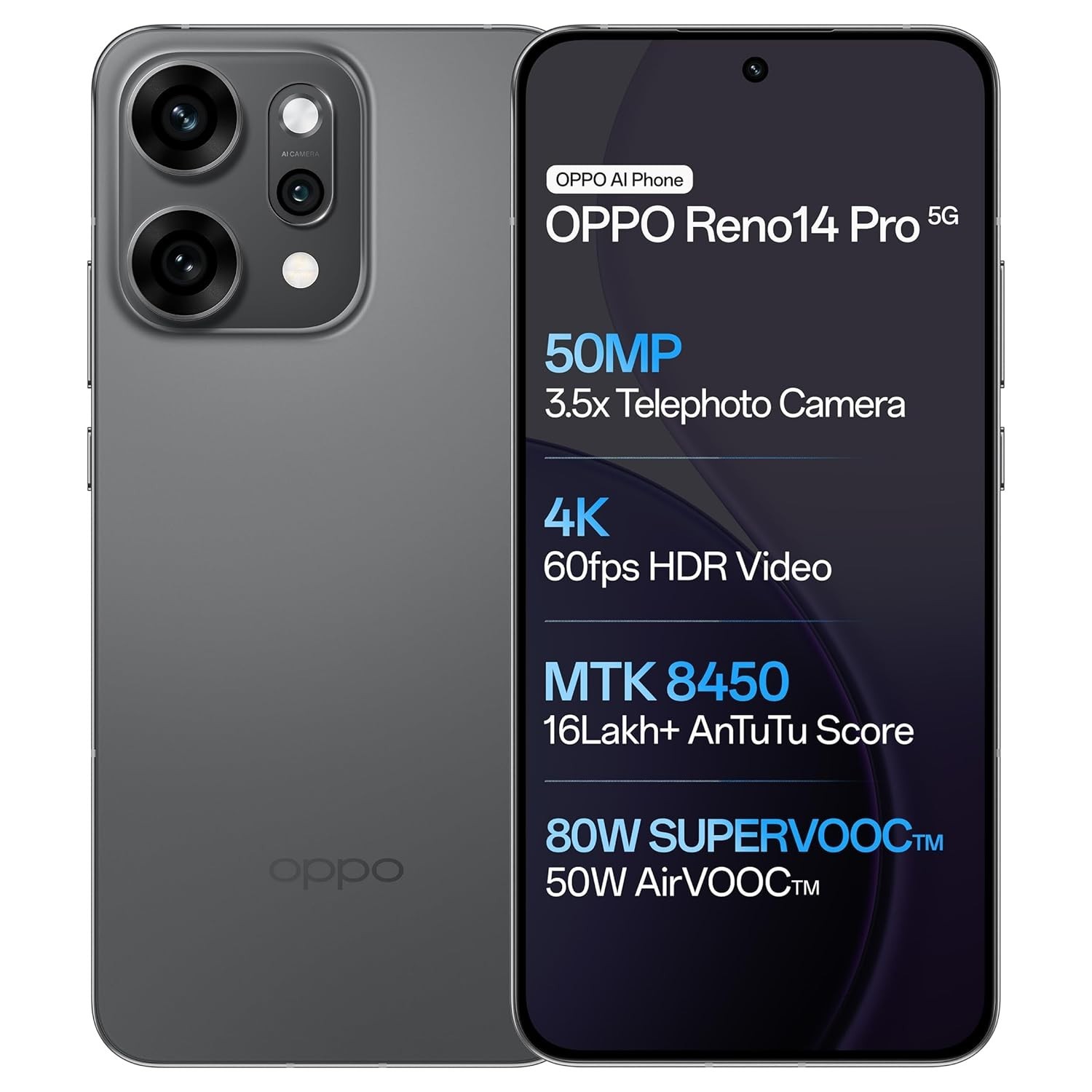 OPPO Reno14Pro 5G 12GB RAM 512GB STORAGE-NFC-MTK Dimensity