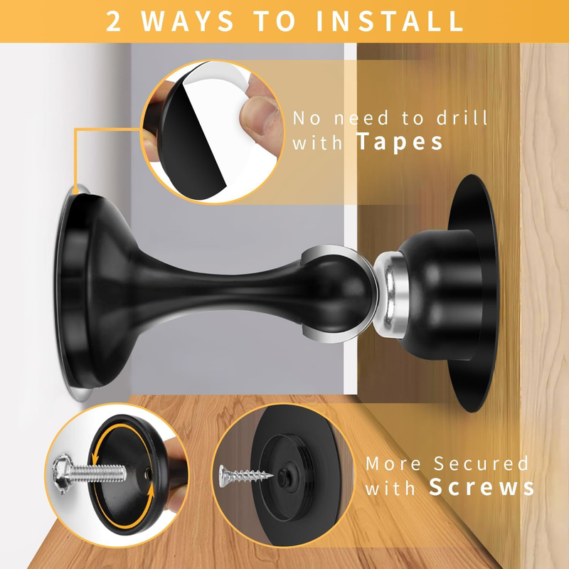 Door Stoppers Magnetic 2Pack Door Stops, Door Security Catch for Floor Wall Proj