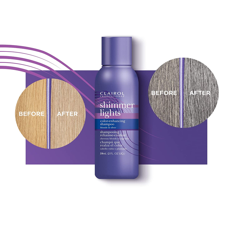 Clairol Shimmer Lights 2Oz Purple Shampoo for Blonde & Gray Hair