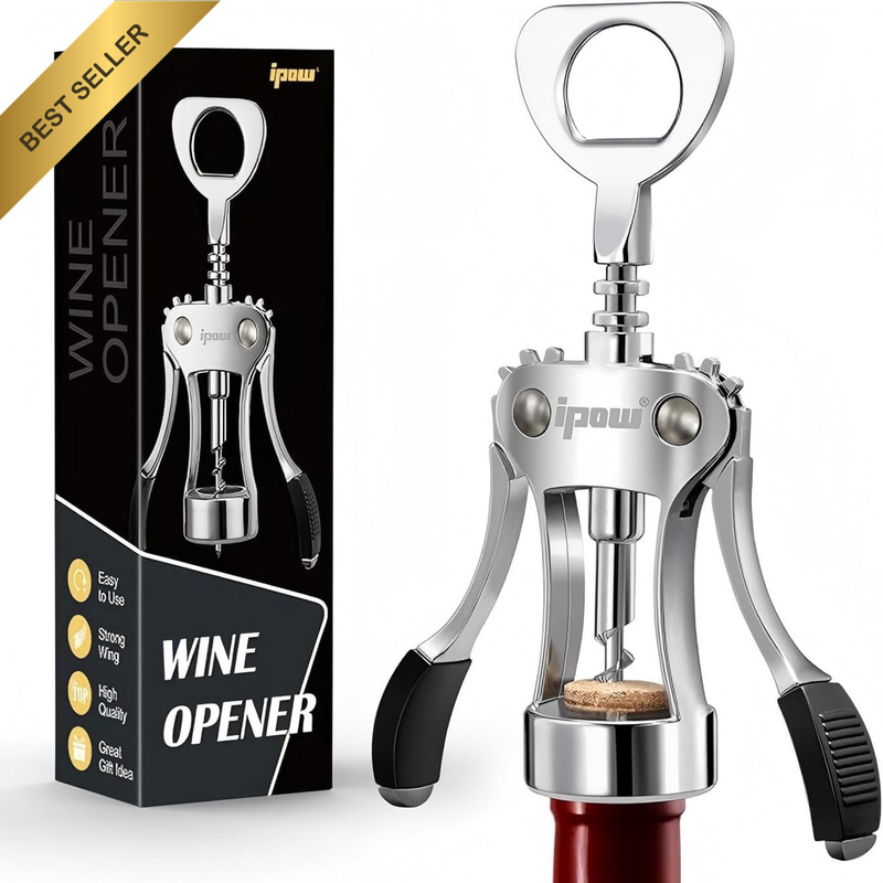 Wine Opener Zinc Alloy Wing Corkscrew Heavy Duty Manual Bottle Opener