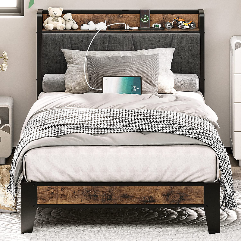 - Storage Headboard, Charging Station