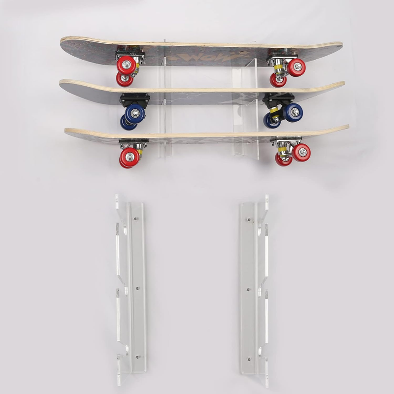 Skateboard Shelf Wall Mounted Skateboard Storage Rack Skateboard Bracket, Bearin