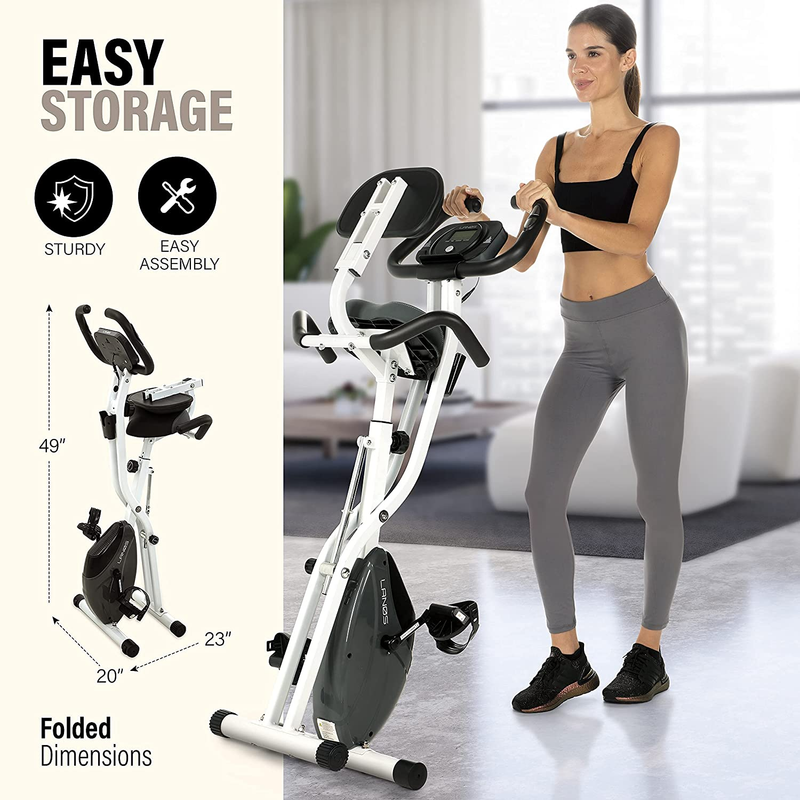 Workout Bike for Home - 2 in 1 Recumbent Exercise Bike and Upright Indoor Cyclin