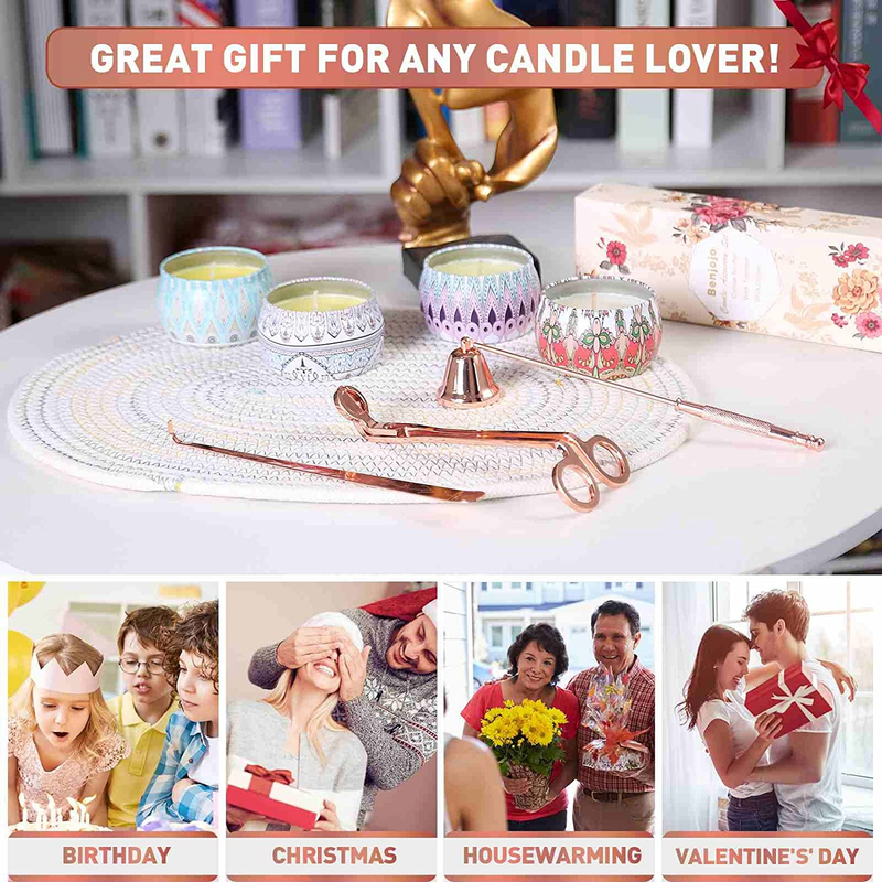 Candle Wick Trimmer Set - Wick Trimmer, Candle Snuffer, Wick Dipper, 3 in 1 Cand