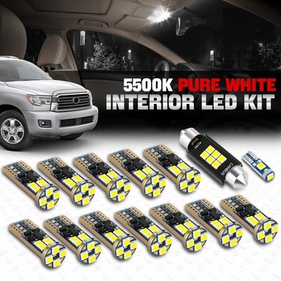 [14шт] Для 08-22 Sequoia Белая светодиодная лампочка для внутреннего перчаточного ящика Грузовой лицензии