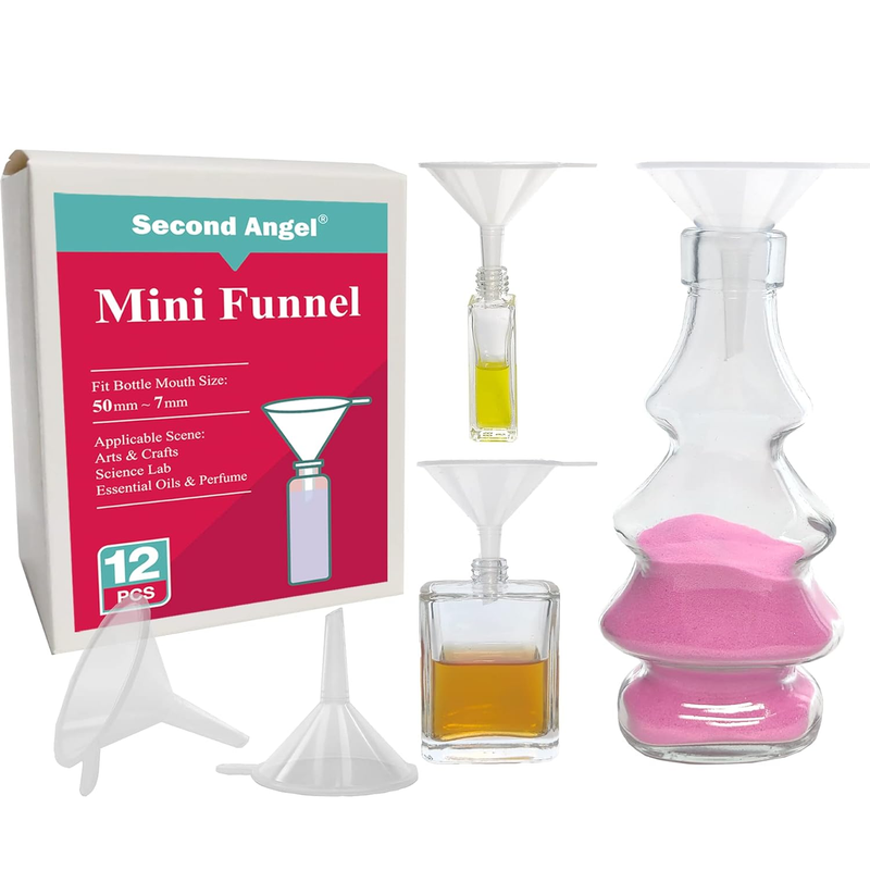 12 Pcs Mini Plastic Funnels for Filling Tiny Bottles Sand Oil Perfume and Water