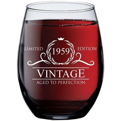 1959 60th Birthday Gifts For Women And Men Wine Glass Funny
