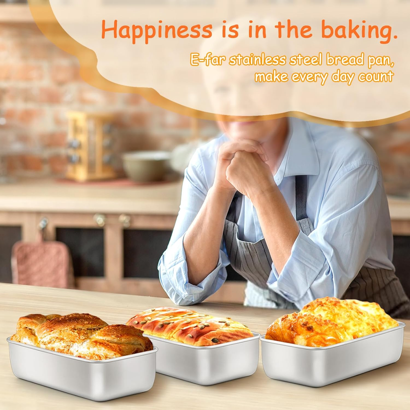Loaf Pan for Baking Bread, 9 x 5 Inch Stainless Steel Baking Loaf Pans, Metal Ba