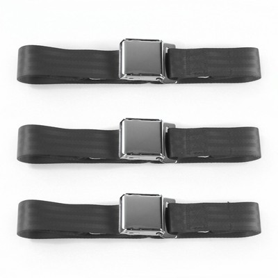 AMC AMX 1967 - 1974 Airplane 2pt Charcoal Lap Bucket Seatbelt Kit - 2 Belts
