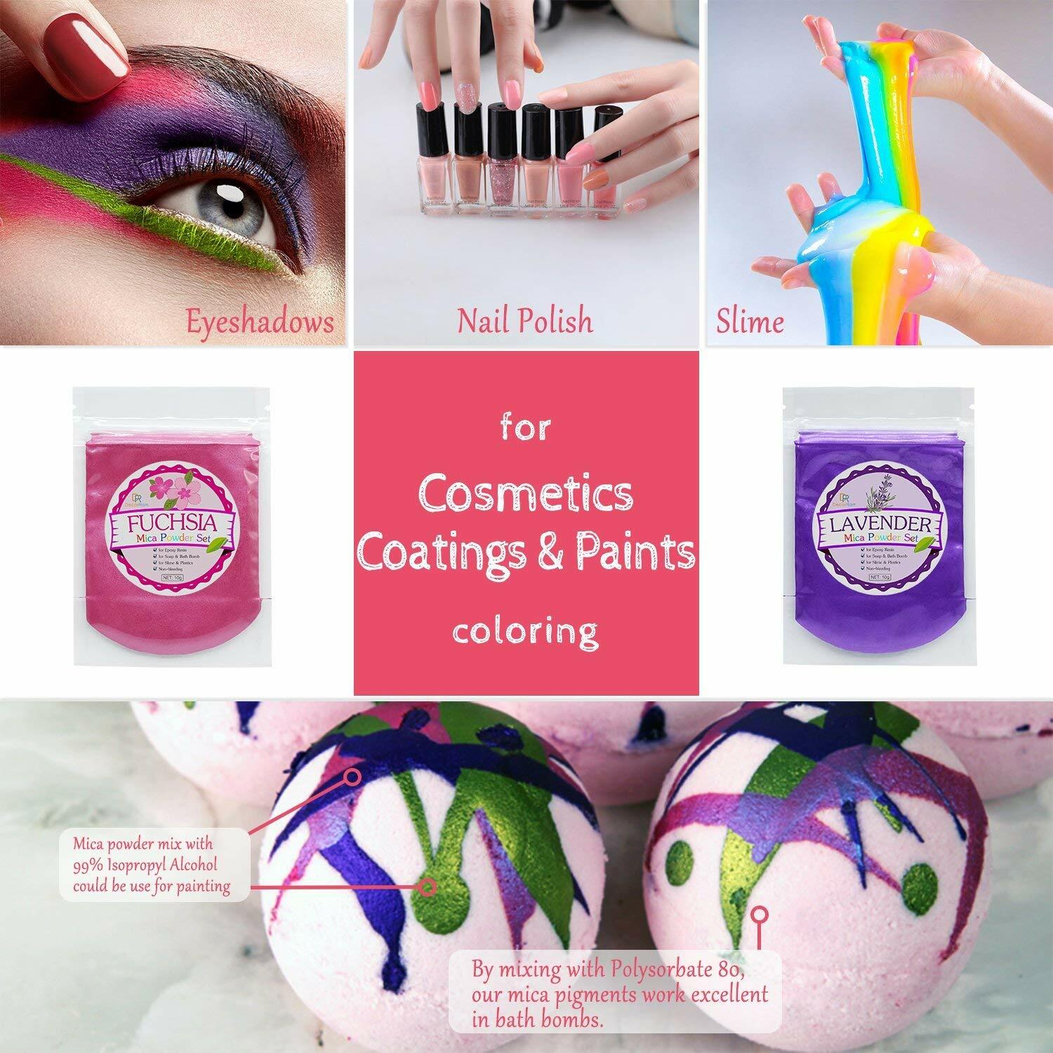 Mica Powder Pure 23 Color Total 230G Epoxy Resin Pigment W Spoon 10G X