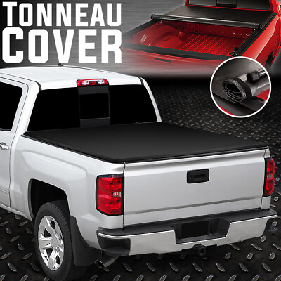 ДЛЯ 14-19 лет CHEVY SILVERADO / GMC SIERRA 6.5FT BED SOFT VINYL ROLL-UP TONNEAU COVER