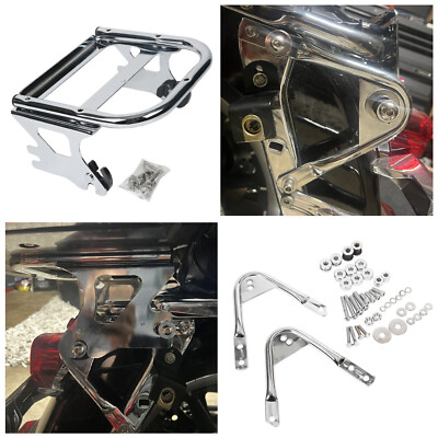 Quick Release Two-up Tour Pack Rack Mount & Docking Kit For Harley Touring 97-08