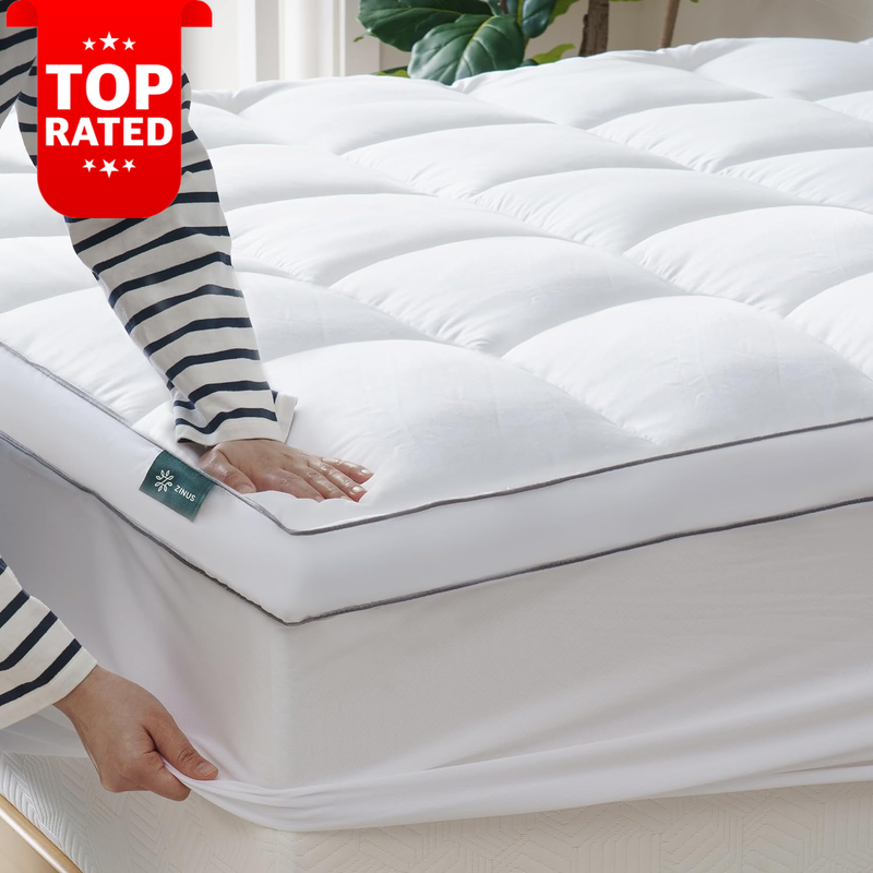 King Size Bamboo Mattress Topper 5cm Thick Quilted Pillowtop Cooling Protector