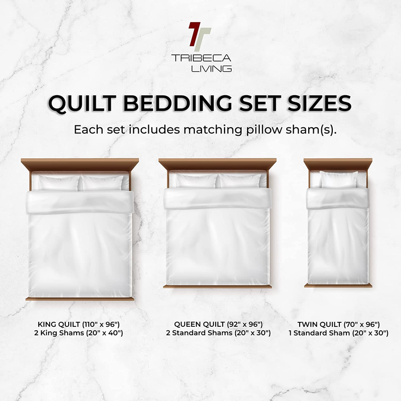 Oversized Plain Queen Quilt Set, Three-Piece Box Stitch Soft Bedding Set Include