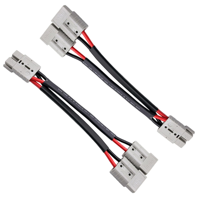 2Pcs 50Amp Anderson Double Y Splitter Cable 1 to 2 Anderson Plug Connector Doubl