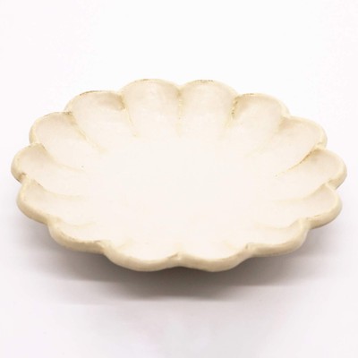 Mino Ware Kaneko Kohyo White Rinka Porcelain Plate 21cm 555-0008 Mino Yaki Japan