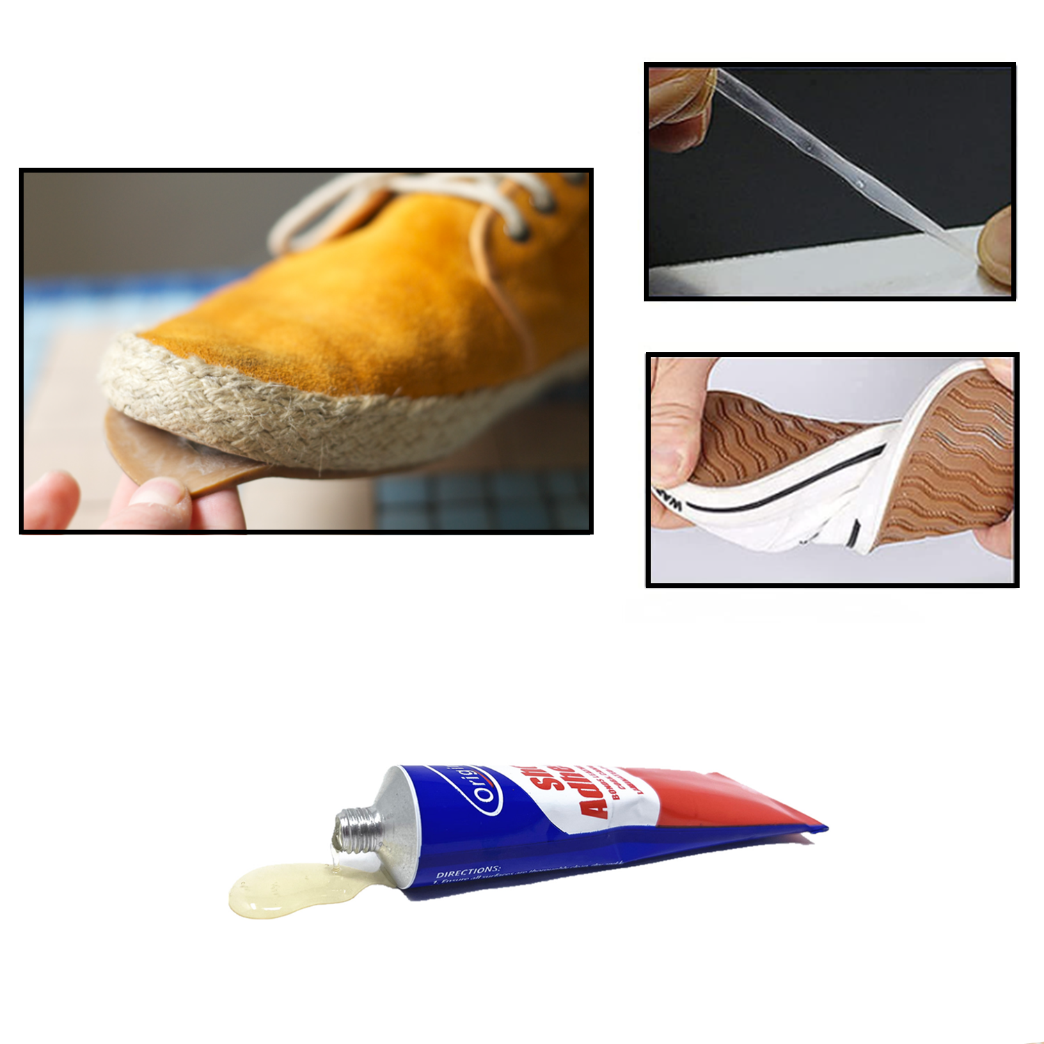 40 ml Shoe Adhesive Glue for Leather Vinyl Rubber Cork Canvas Contact Grip  NEW
