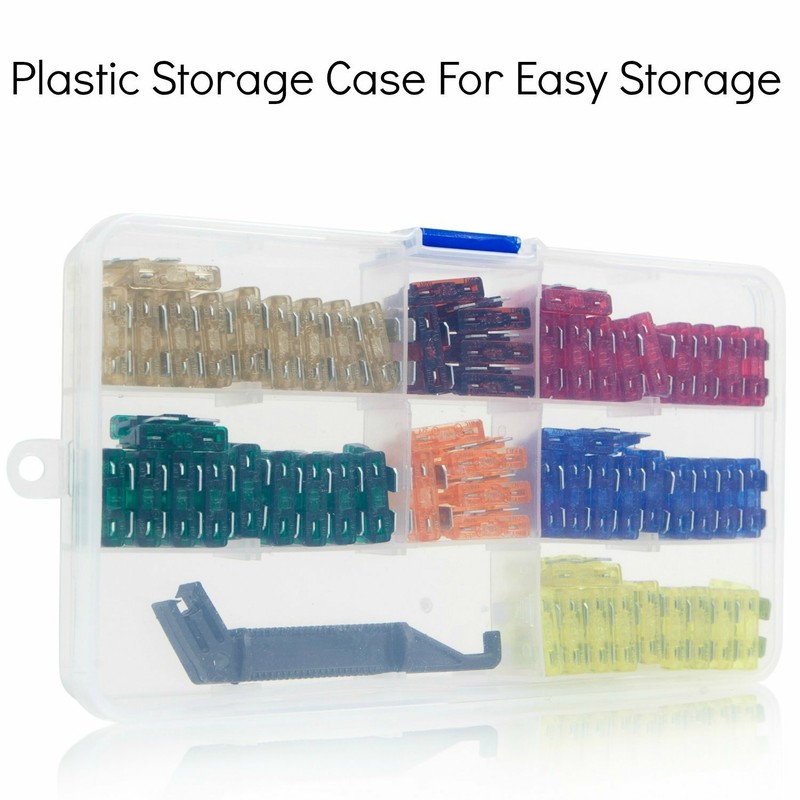 120 Assorted Fuses with 10 Inline Fuse 14 AWG Water-resistant Cap W Puller Tool