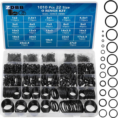 1010 Pcs Rubber O Rings Kit 22 Size Universal O-Ring Assortment Set for Automoti